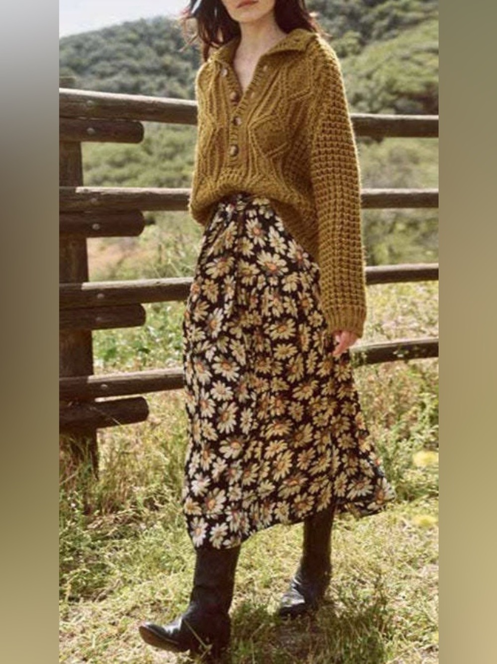 The Great. Winter floral king skirt s 0